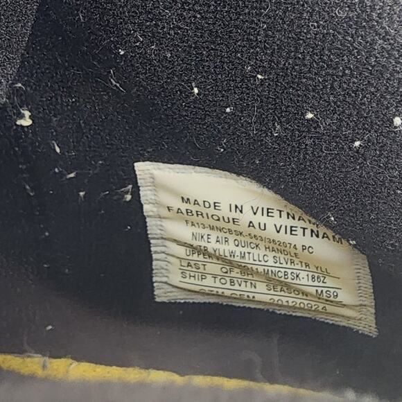 Nike Air Quick Handle Sample Shoes Black Yellow Silver Men’s Size 9 - Picture 14 of 15